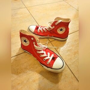 Converse Red Canvas High-Tops Women's 7